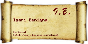 Igari Benigna névjegykártya